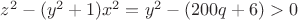 $z^2-(y^2+1)x^2=y^2-(200q+6)>0$