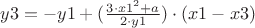 $y3=-y1+(\frac{3 \cdot x1^2+a}{2 \cdot y1})\cdot(x1-x3)$