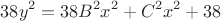 $$38y^2 = 38B^2x^2 + C^2x^2 + 38$$