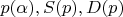 $p(\alpha),S(p),D(p)$