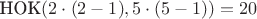 $\text{НОК}(2 \cdot (2-1),5 \cdot (5-1))=20$