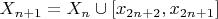 $X_{n+1} = X_n \cup {[x_{2n+2}, x_{2n+1}] }$