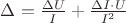 $\Delta=\frac{\Delta U}{I}+\frac{\Delta I \cdot U}{I^2}$