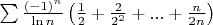 $\sum\frac{(-1)^n}{\ln n}\left(\frac{1}{2}+\frac{2}{2^2}+...+\frac{n}{2n}\right)$