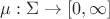 $\mu:\Sigma\to[0,\infty]$