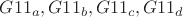 $G11_a, G11_b,G11_c,G11_d$