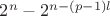 $2^n-2^{n-(p-1)l}$