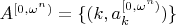 $A^{[0, \omega^n)} = \{(k, a_k^{[0, \omega^n)})\}$