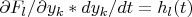 $\partial F_l/\partial y_k * dy_k/dt=h_l(t)$