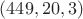 $(449, 20, 3)$