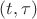 $(t, \tau)$