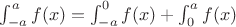 \int_{-a}^af(x) = \int_{-a}^0f(x) + \int_0^af(x)