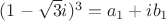 $(1-\sqrt{3}i)^{3}=a_1+ib_1$