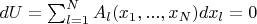 $dU=\sum_{l=1}^N A_l(x_1,...,x_N)dx_l=0$