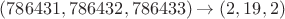 $(786431, 786432, 786433) \rightarrow (2,19,2)$