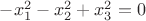 $-x_1^2-x_2^2+x_3^2=0$