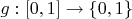 $g:[0,1]\to \left\lbrace0,1\right\rbrace$