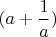 $(a+\dfrac{1}{a})$