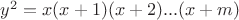 $y^2=x(x+1)(x+2)...(x+m)$