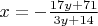 $x=-\frac{17y+71}{3y+14}$