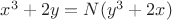 $x^3+2y=N(y^3+2x)$