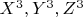 $X^3, Y^3, Z^3$