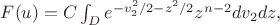 $F(u)= C \int_D e^{-v_2^2/2 - z^2/2} z^{n-2}dv_2dz,$