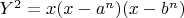 $Y^2  = x(x - a^n )(x - b^n )$