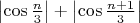 $\left|\cos{\frac {n}{3}}\right|+\left|\cos{\frac {n+1}{3}}\right|$