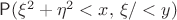 $\mathsf P(\xi^2+\eta^2 < x, \, \xi/\tea < y)$