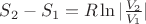 $S_2-S_1=R\ln|\frac{V_2}{V_1}|$