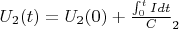 $U_2(t)=U_2(0)+\frac{\int_0^t I dt}C_2$