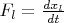 $F_l=\frac{dx_l}{dt}$