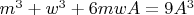 $m^3+w^3+6mwA=9A^3$