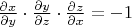 $\frac{\partial x}{\partial y}\cdot\frac{\partial y}{\partial z}\cdot\frac{\partial z}{\partial x}=-1$