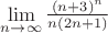 $\lim\limits_{n\to\infty} \frac {(n+3)^n} {n(2n+1)}$