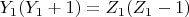 $Y_1(Y_1+1)=Z_1(Z_1-1)$