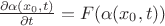 $ \frac{\partial \alpha(x_0, t)}{\partial t}=F(\alpha(x_0, t))$ $ \frac{\partial \alpha(x_0, t)}{\partial t}=F(\alpha(x_0, t))$