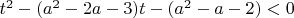 $t^2-(a^2-2a-3)t-(a^2-a-2)<0$
