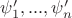 $\psi_1',...,\psi_n'$
