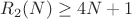 $R_{2}(N) \geq 4N+1$