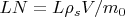 $LN=L\rho_s V/m_0$