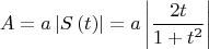 $$
\[
A = a\left| {S\left( t \right)} \right| = a\left| {\frac{{2t}}{{1 + t^2 }}} \right|
\]
$