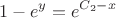 $$1-e^y=e^{C_2-x}$$