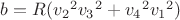 $b=R({v_2}^2{v_3}^2+{v_4}^2{v_1}^2)$