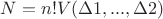 $N=n!V(\Delta1,...,\Delta2)