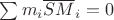 $ \sum m_i\overline {SM}_i=0$