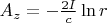 $A_z=-\frac{2I}{c}\ln r$