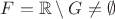 $F=\mathbb R\setminus G\ne \emptyset$