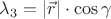$\lambda_3 = \left\lvert\vec{r}\right\rvert \cdot \cos \gamma$